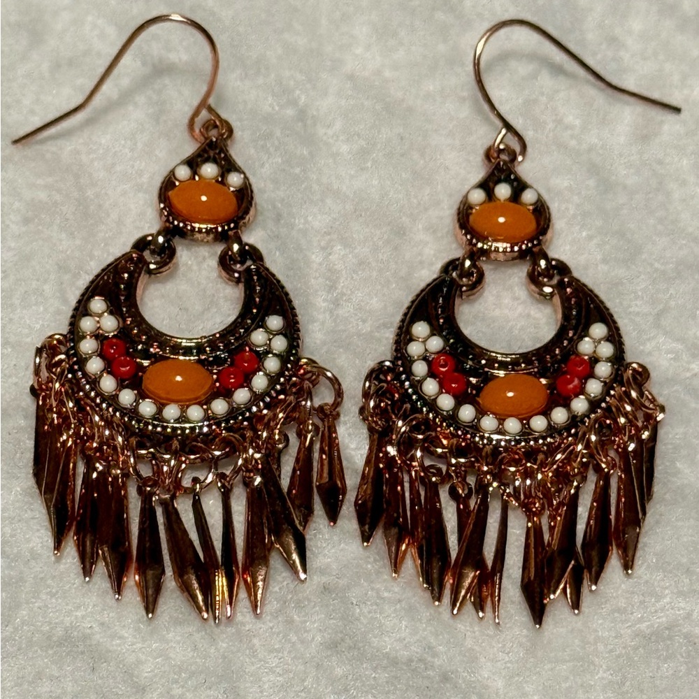 Fashion Copper Tone Drop Dangle Earrings